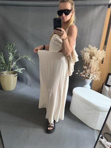 Set sukne a volániky-beige