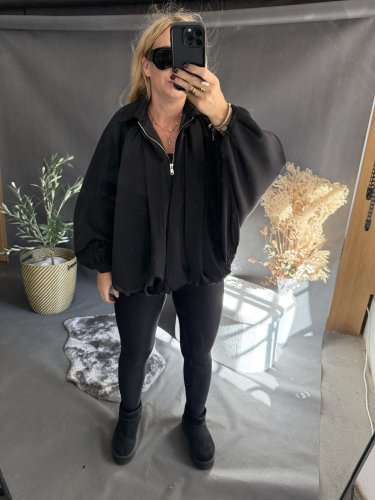 Bomber saténový čierný