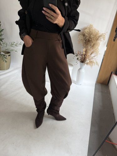 Nohavice Crazy s opaskom-hnedé