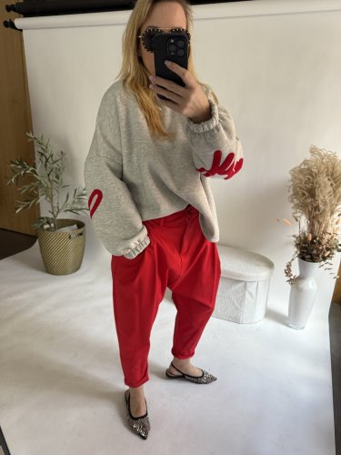 Nohavice Blair bavlnené-červená