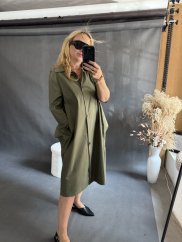 Košeľové šaty Angel-UNI SIZE s vreckami khaki