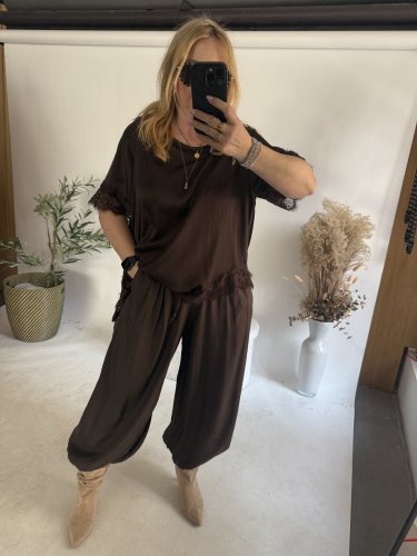 Kalhoty Chicca-hnědá