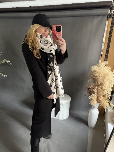 Kabát Jarní ve stylu dlouhého saka-černý