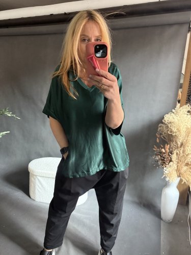 Bluza Liame-UNI SIZE na XS-XL-tmavo zelená