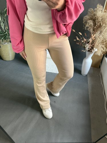 Legíny do zvonu-béžové