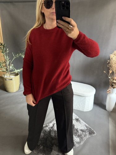 Svetr Baby alpaka-vínová